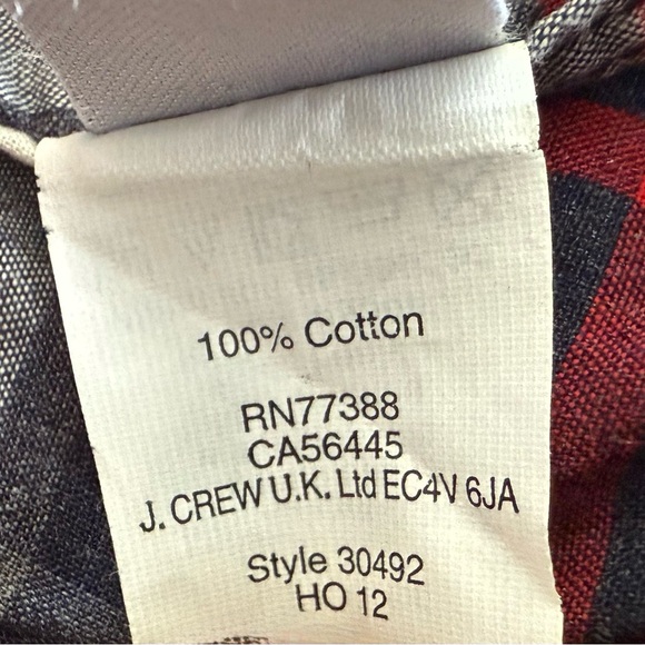 J.Crew Men’s Plaid Button-Down Shirt Red Navy Gray | Size L - Picture 5 of 9